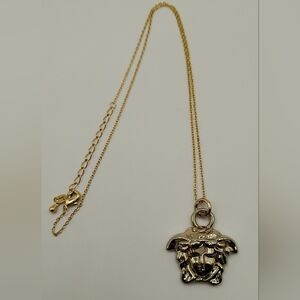 Gold Medusa Versace Solid Pendant Necklace